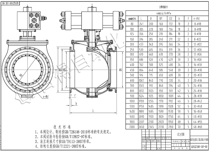 液控止回偏心半球閥結(jié)構(gòu)尺寸圖